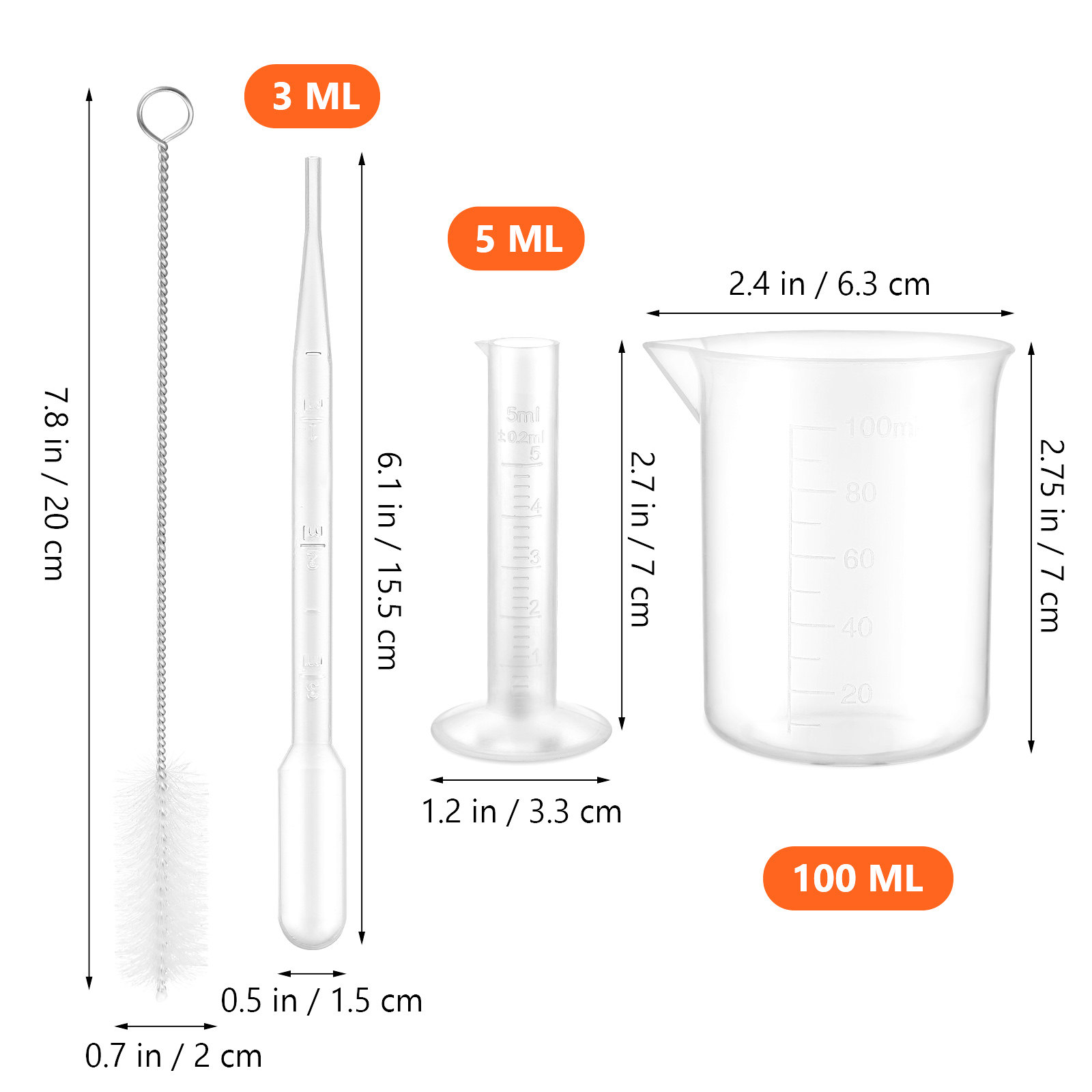 1 set 1 Set Plastic Graduated  - огляд і ціна Science Experiment