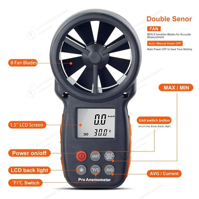 BT-100 Digital Anemometer Hand - огляд і ціна Anemometer Wind Speed